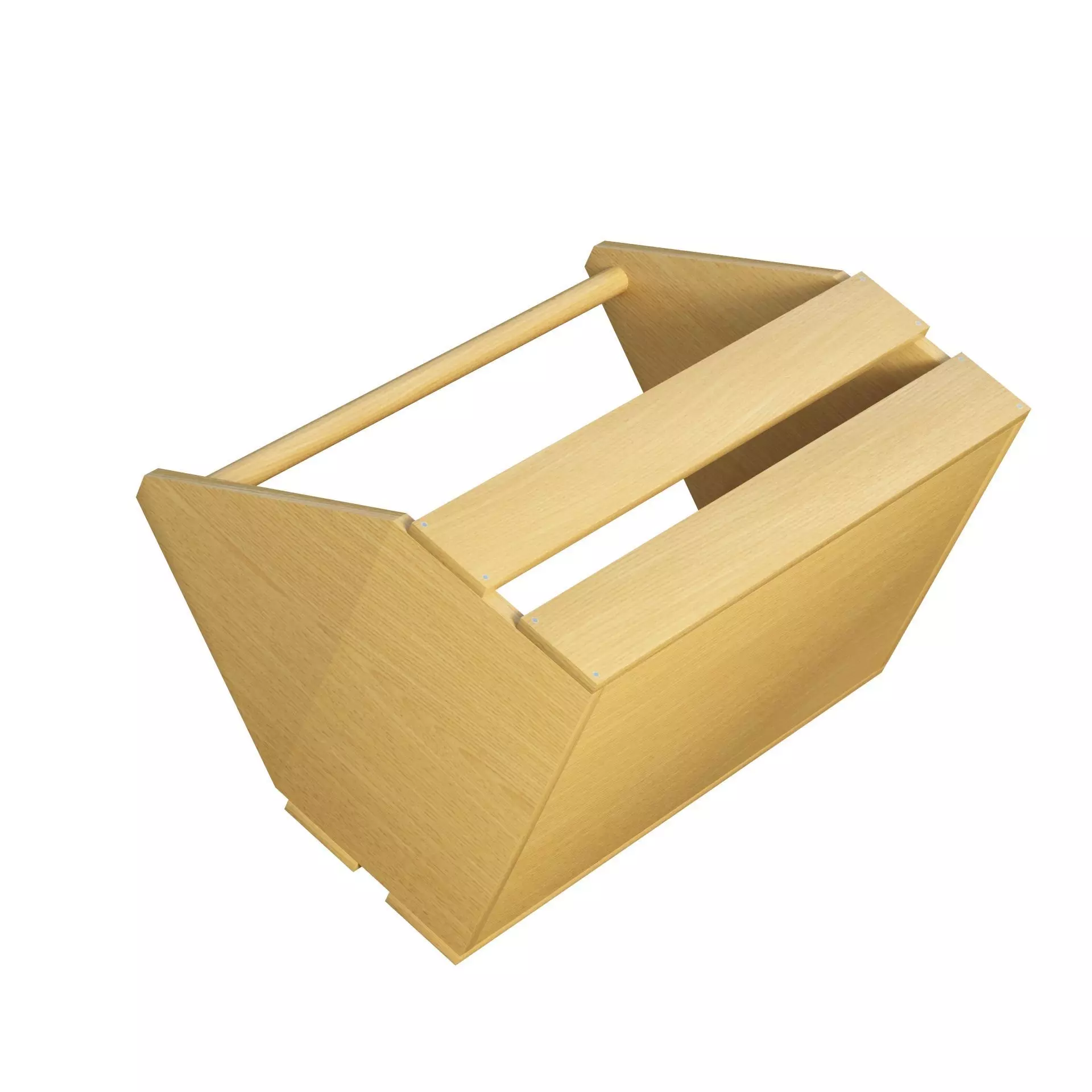 Wooden Toolbox Low-poly 3D model_9