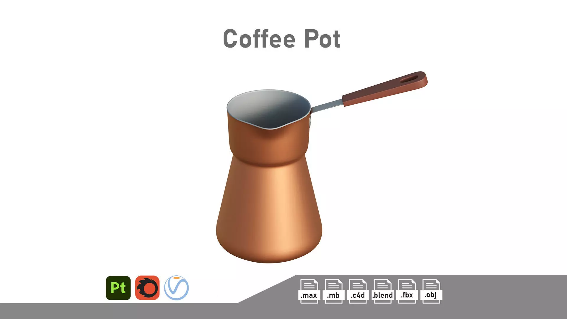 Coffee Pot Low-poly 3D model