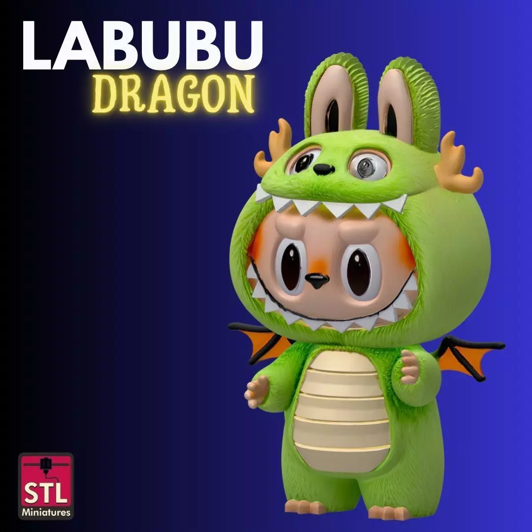 Labubu Dragon STL Rare Fantasy Labubu Collectible 3D model 3D
