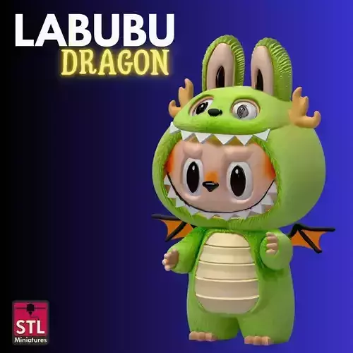 Labubu Dragon STL Rare Fantasy Labubu Collectible 3D print model