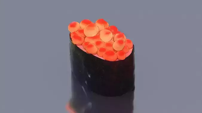 Fish roe sushi Low-poly 3D model