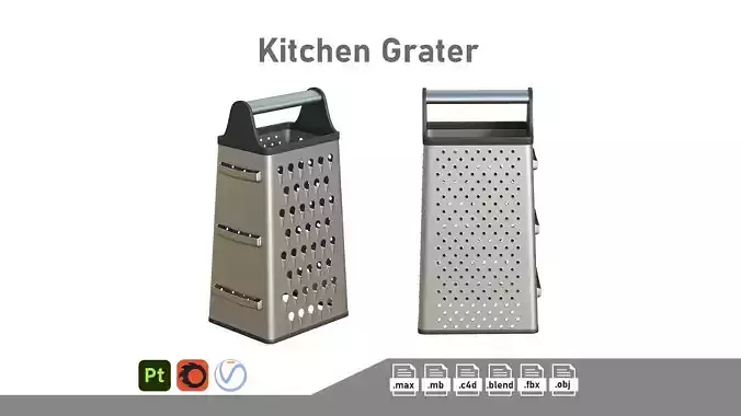 Kitchen Grater Low-poly 3D model
