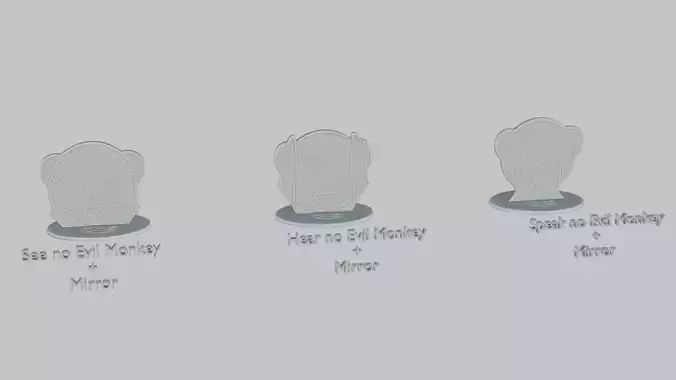 Emoji Statues Monkey Mimics Collection 3D print model