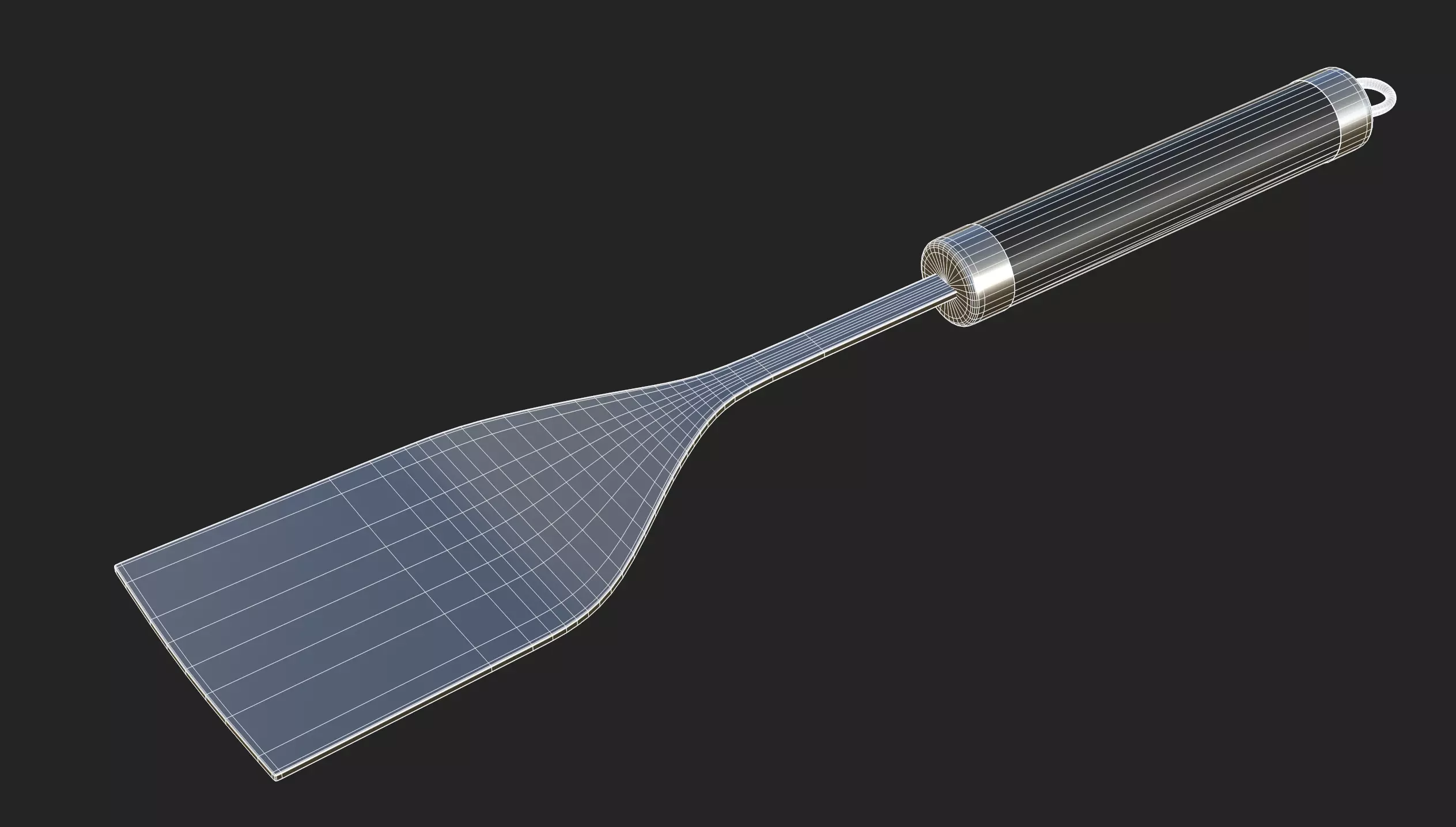 Spatula Black Low-poly 3D model_13