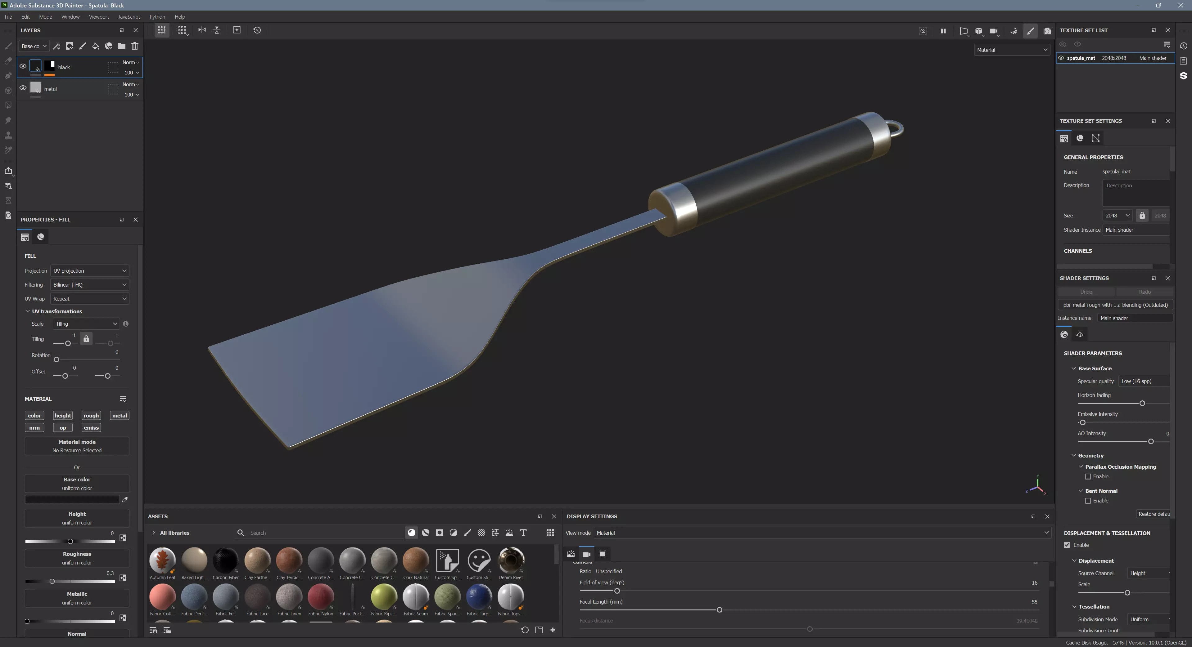 Spatula Black Low-poly 3D model_12