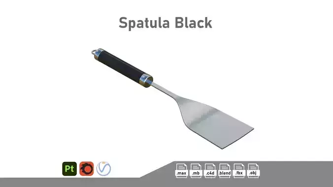 Spatula Black Low-poly 3D model