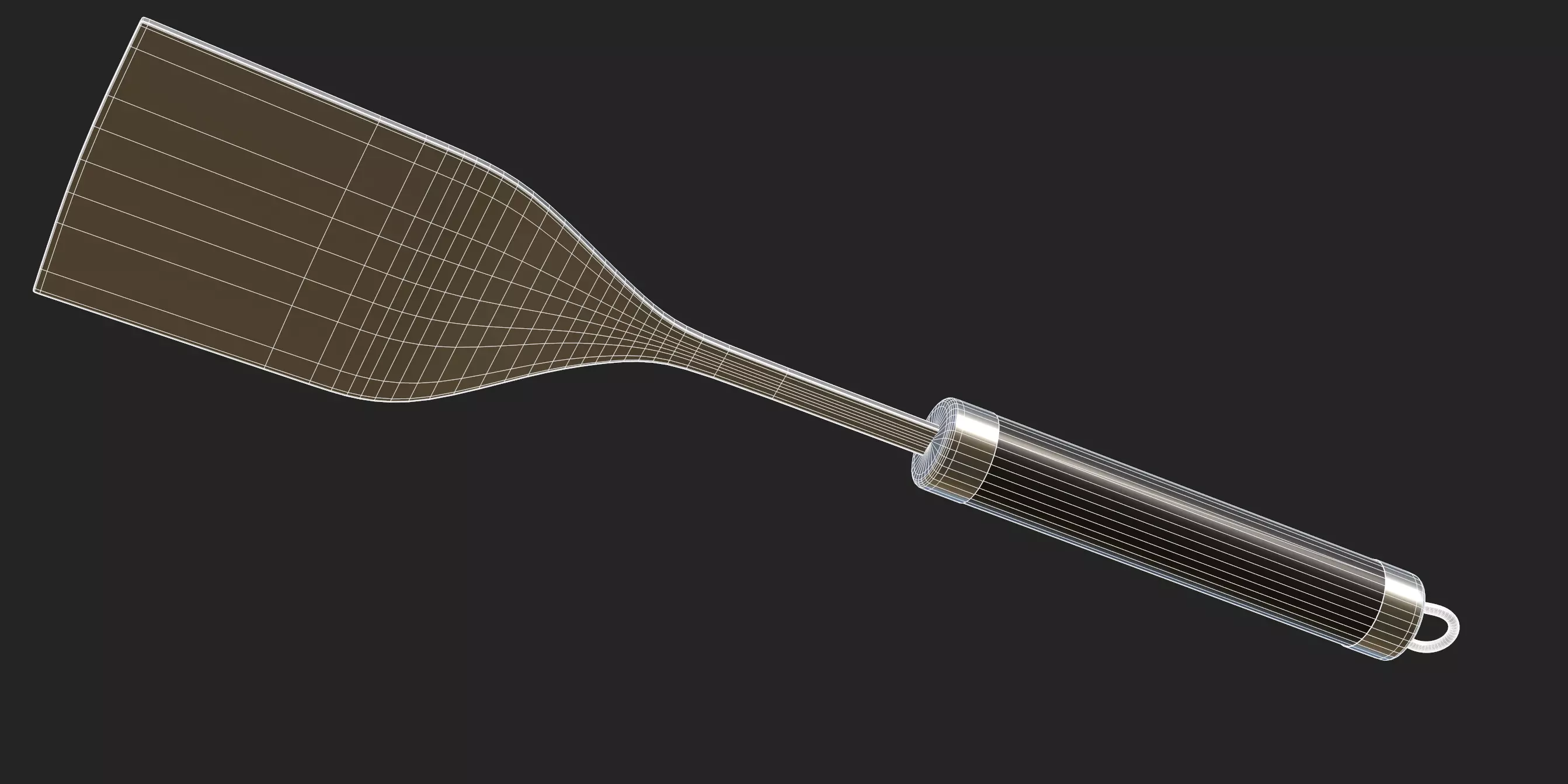 Spatula Black Low-poly 3D model_14