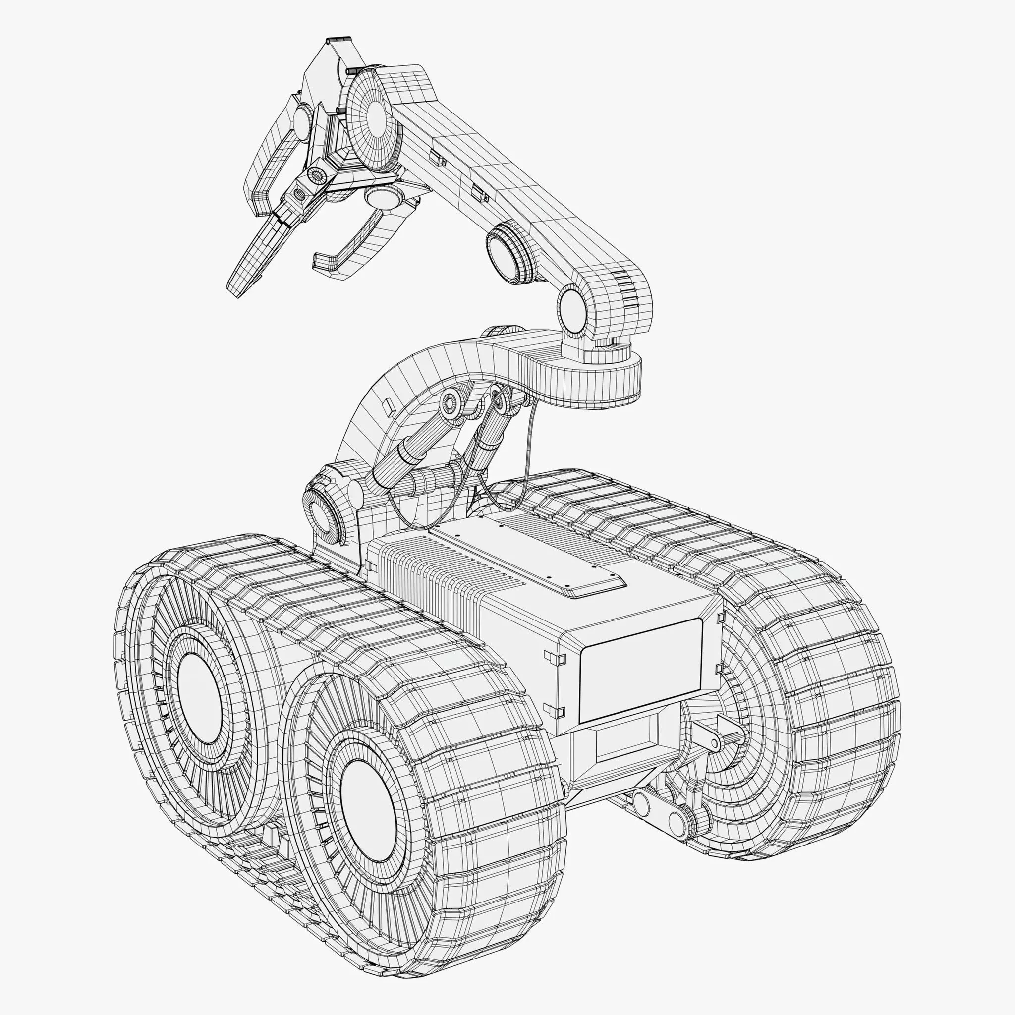 Tracked Mobile Platform with Robot Arm Gripper M1 3D model_8