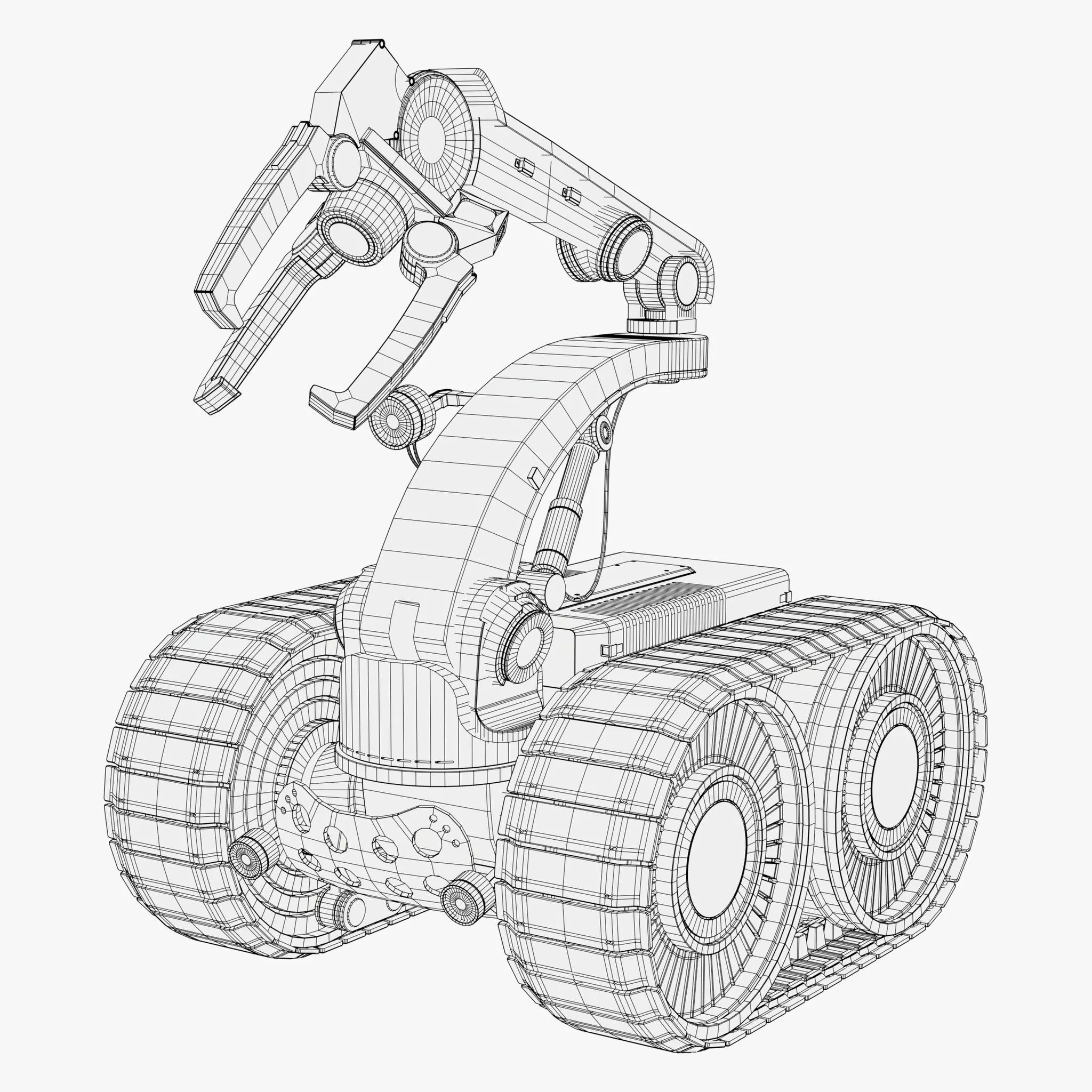 Tracked Mobile Platform with Robot Arm Gripper M1 3D model_7