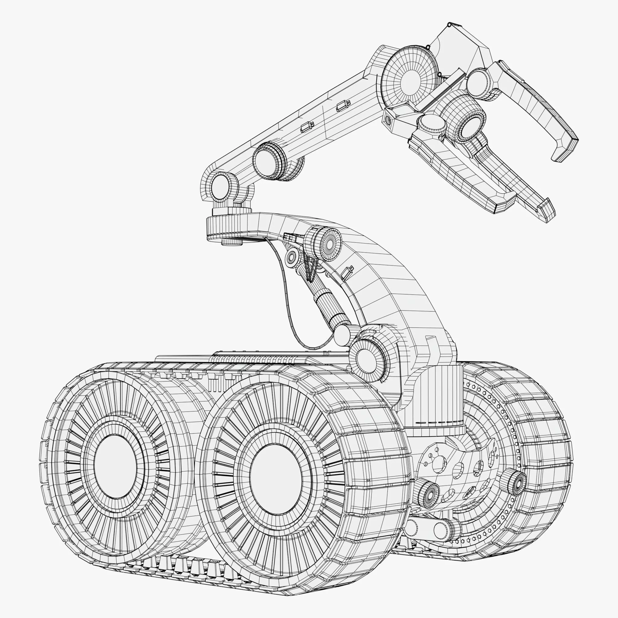 Tracked Mobile Platform with Robot Arm Gripper M1 3D model_10