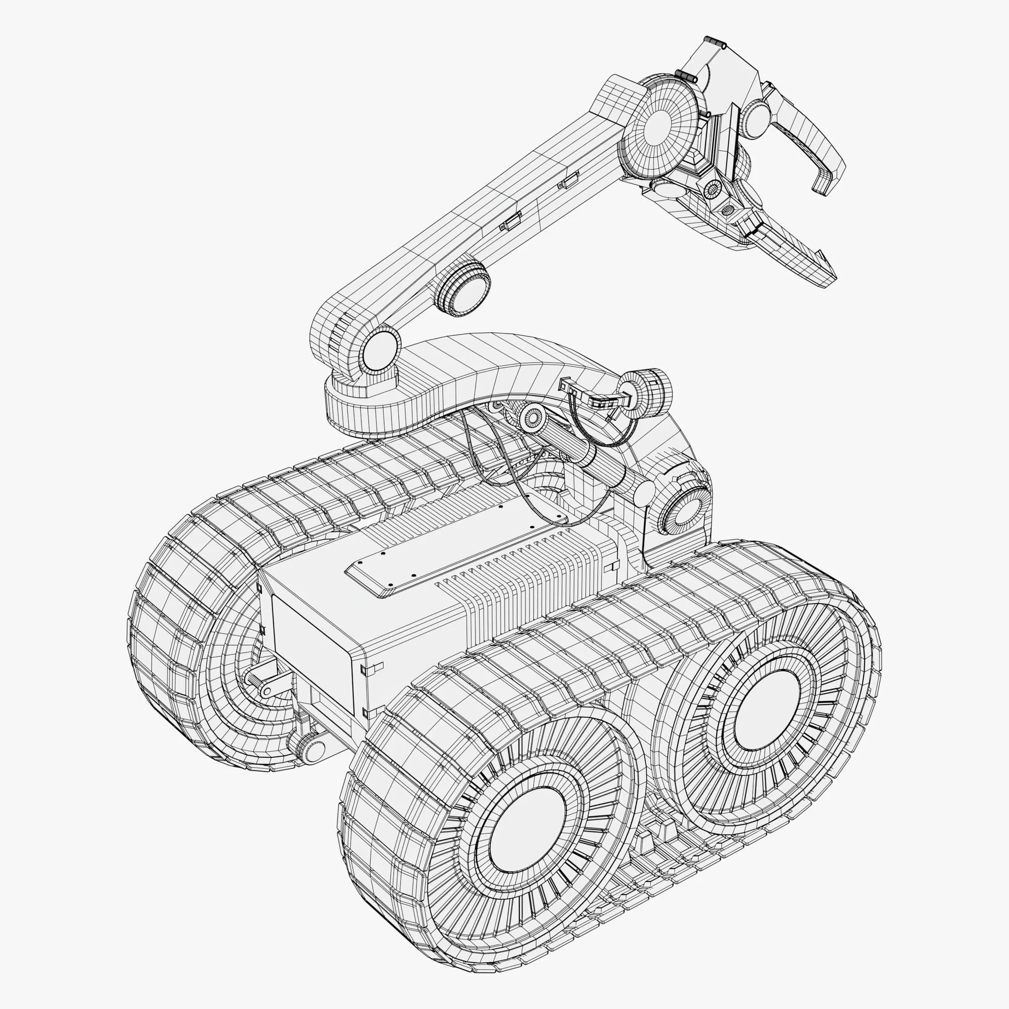 Tracked Mobile Platform with Robot Arm Gripper M1 3D model_9