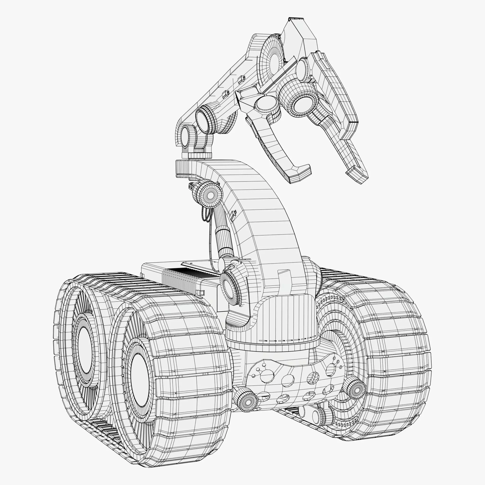 Tracked Mobile Platform with Robot Arm Gripper M1 3D model_11