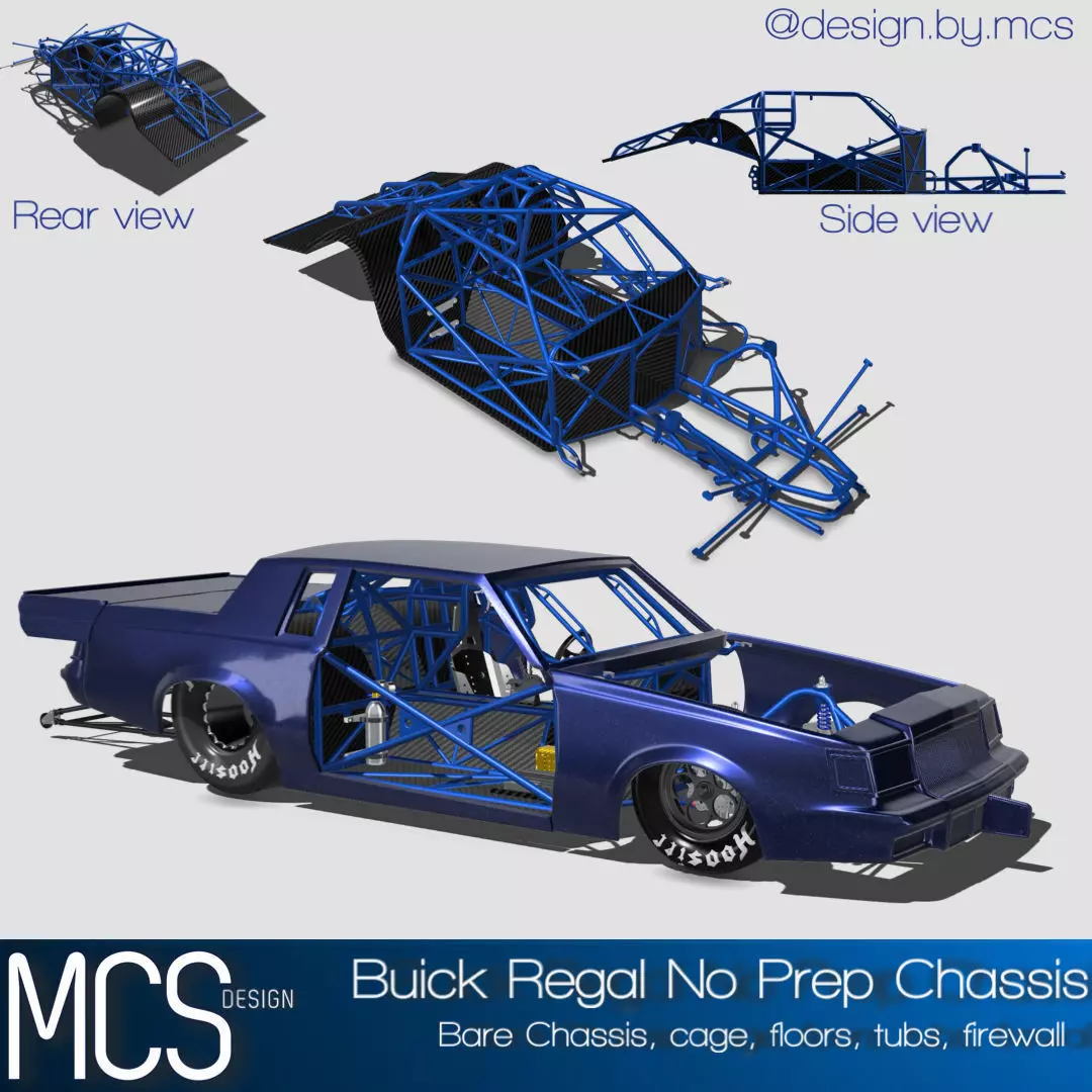 No Prep 1986 Buick Regal Chassis Set 3D print model_0
