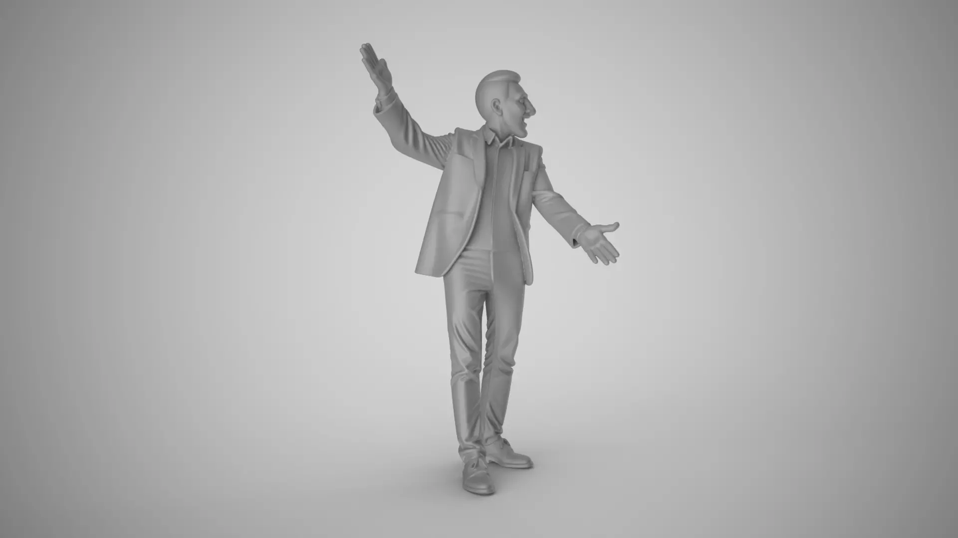 Advertising Man 3D print model_2