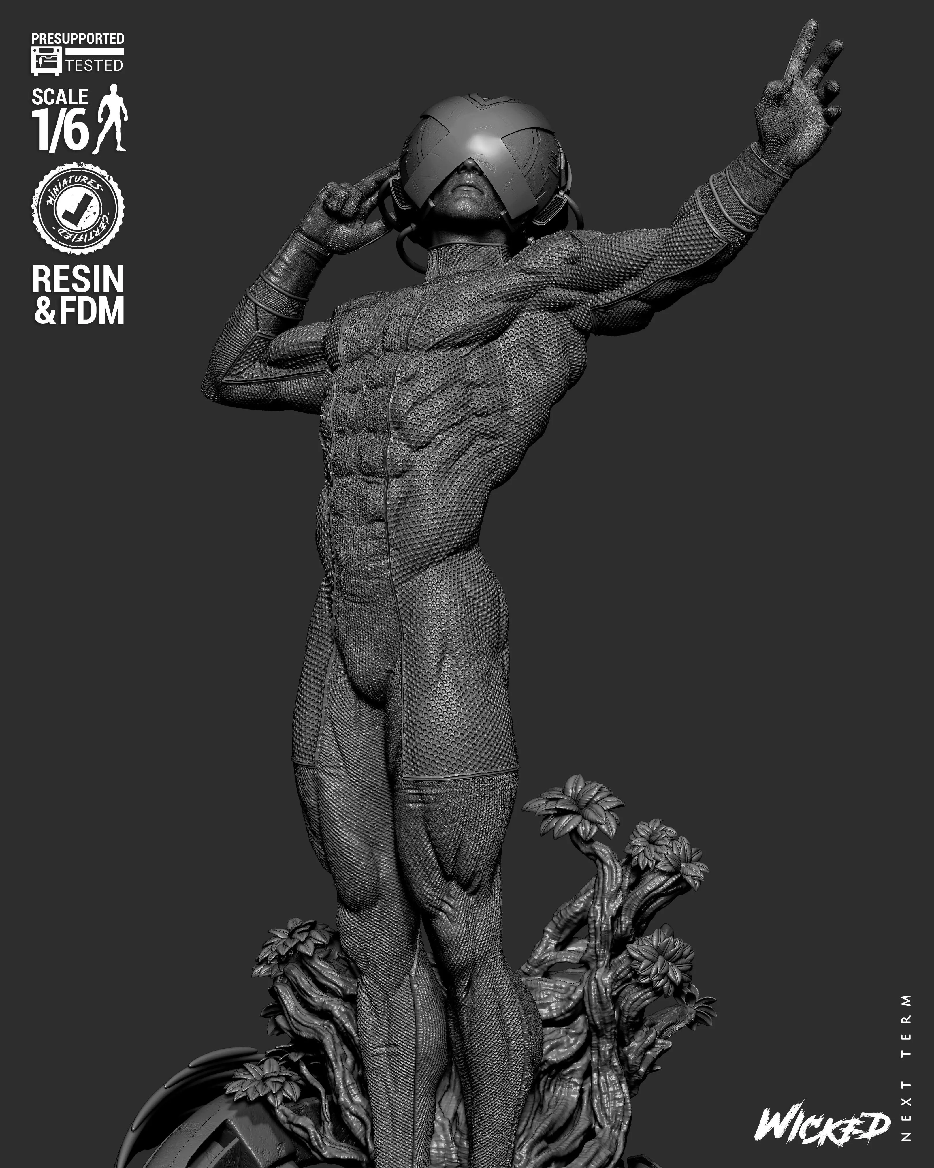 Wicked Marvel Professor X Sculpture  3D print model_8