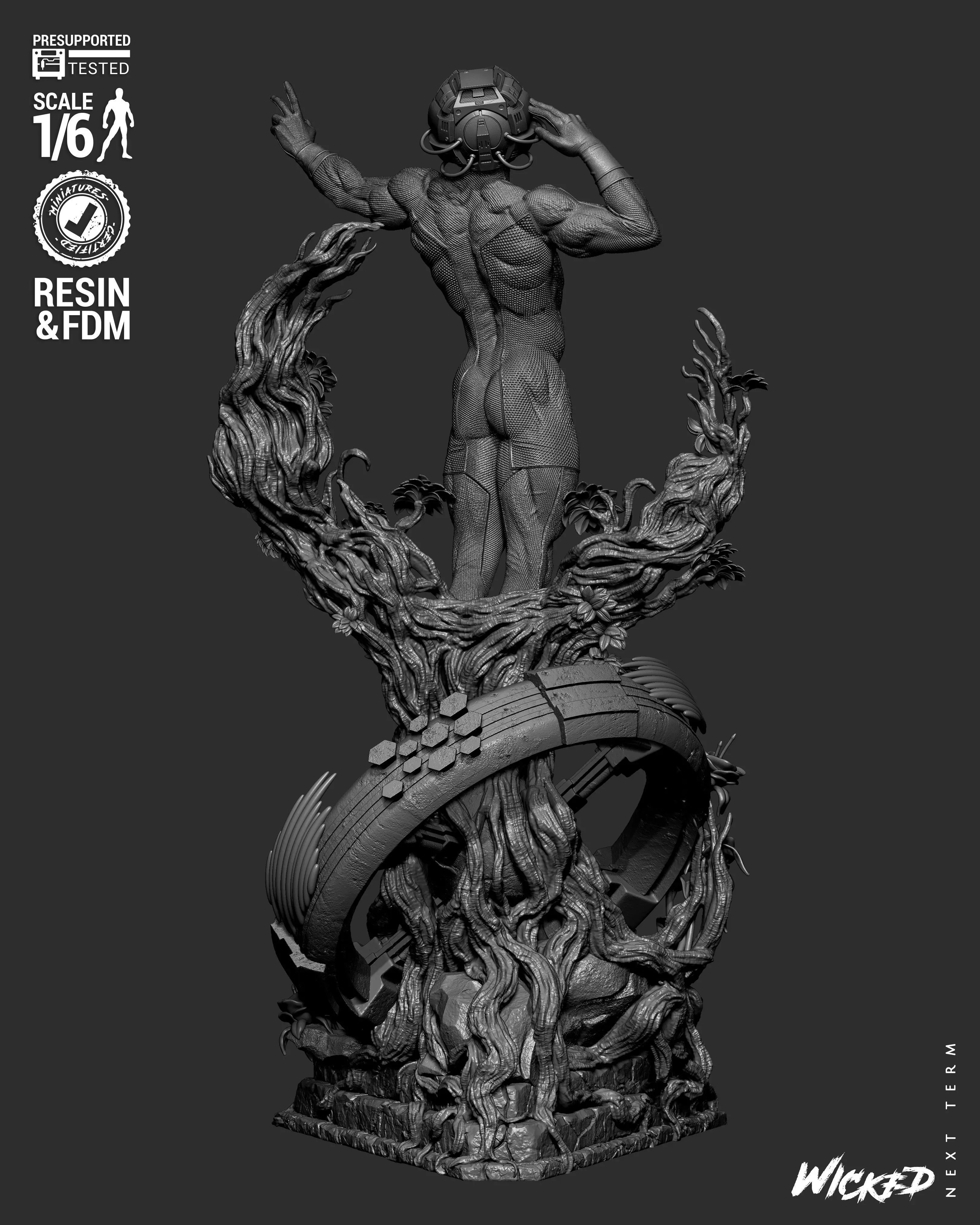 Wicked Marvel Professor X Sculpture  3D print model_21