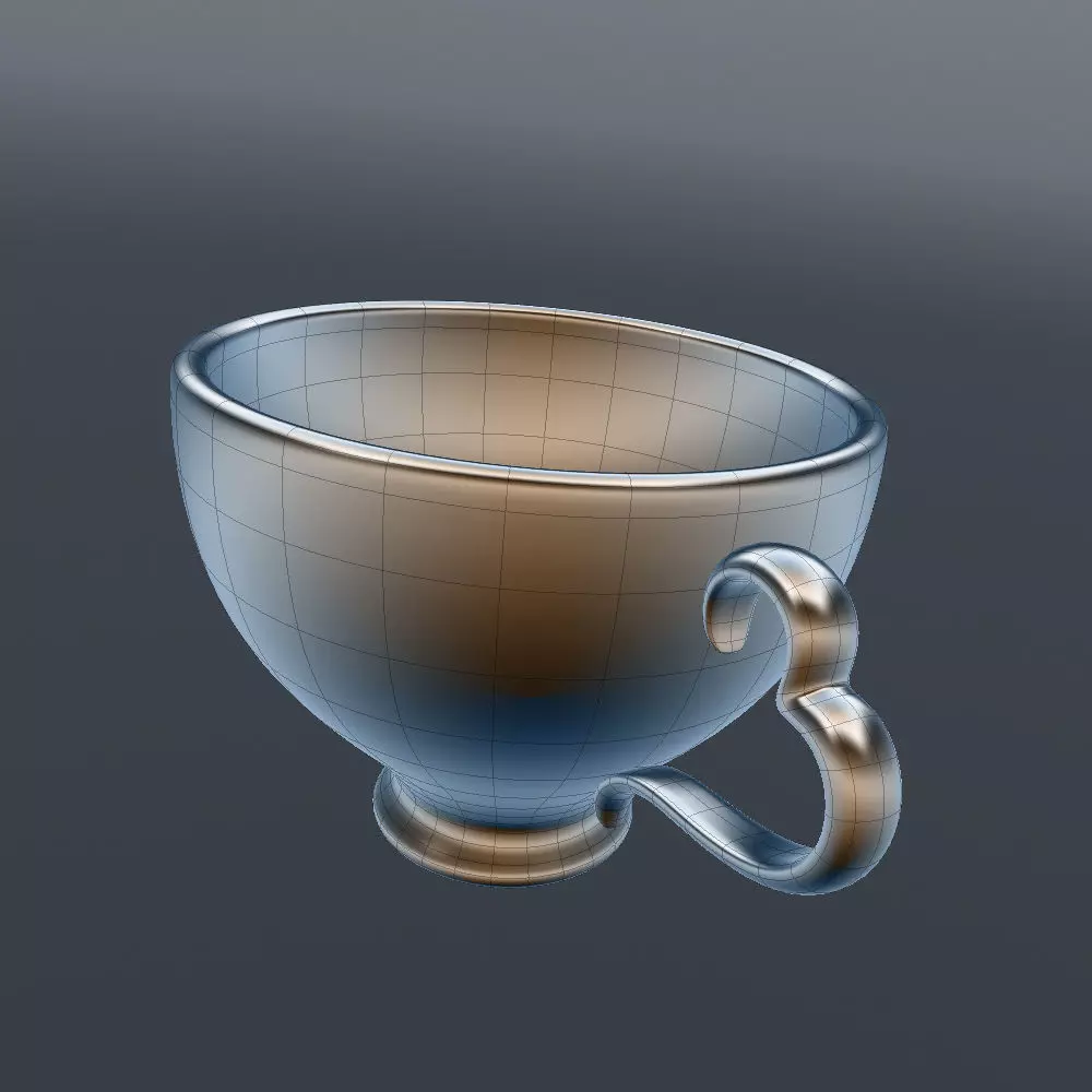 Coffee Cup with Heart Shaped Handle 3D model_3