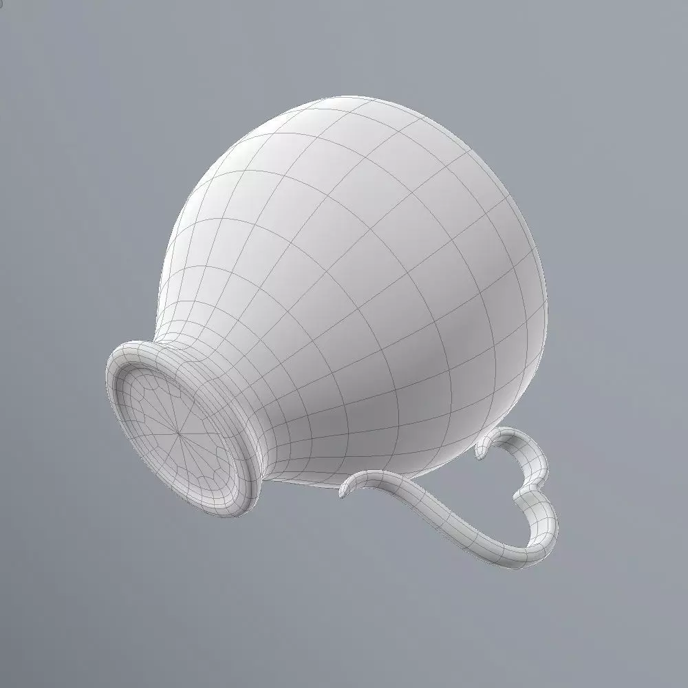 Coffee Cup with Heart Shaped Handle 3D model_9