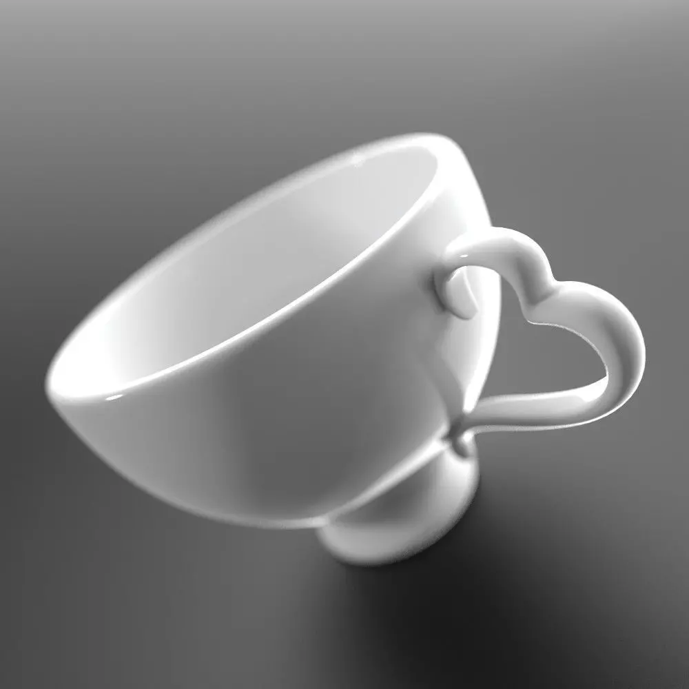 Coffee Cup with Heart Shaped Handle 3D model_1