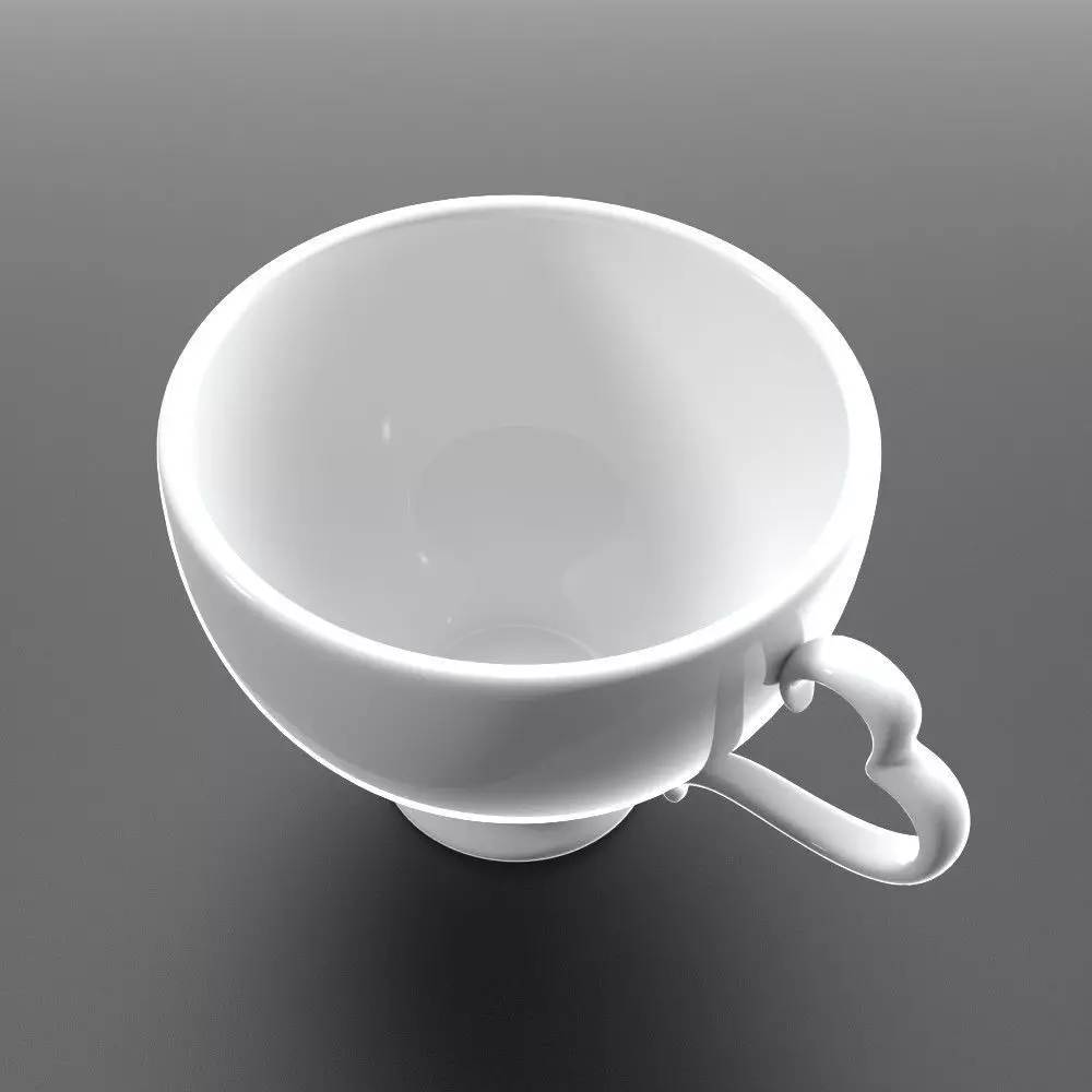 Coffee Cup with Heart Shaped Handle 3D model_2