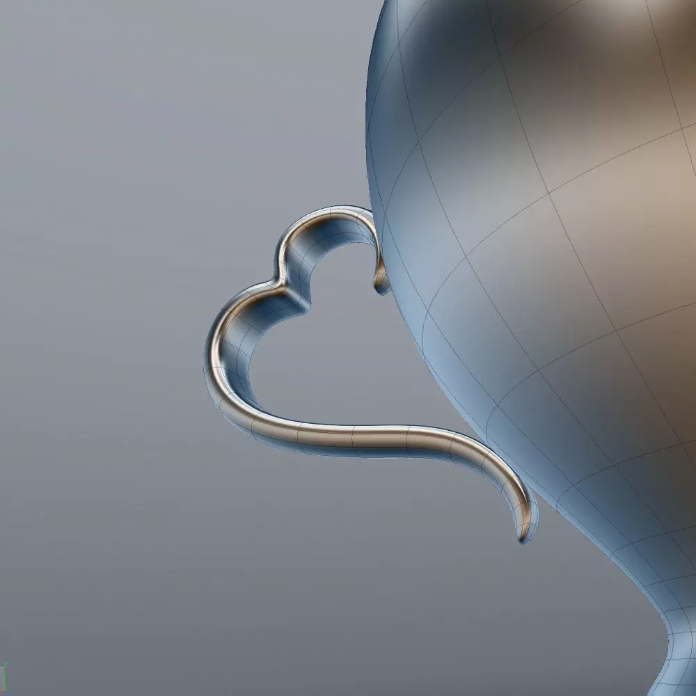 Coffee Cup with Heart Shaped Handle 3D model_6