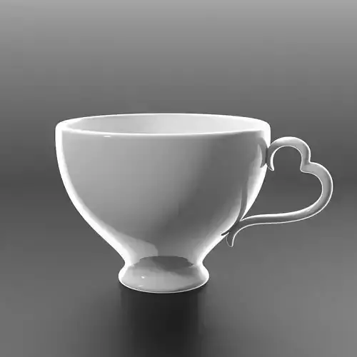 Coffee Cup with Heart Shaped Handle
