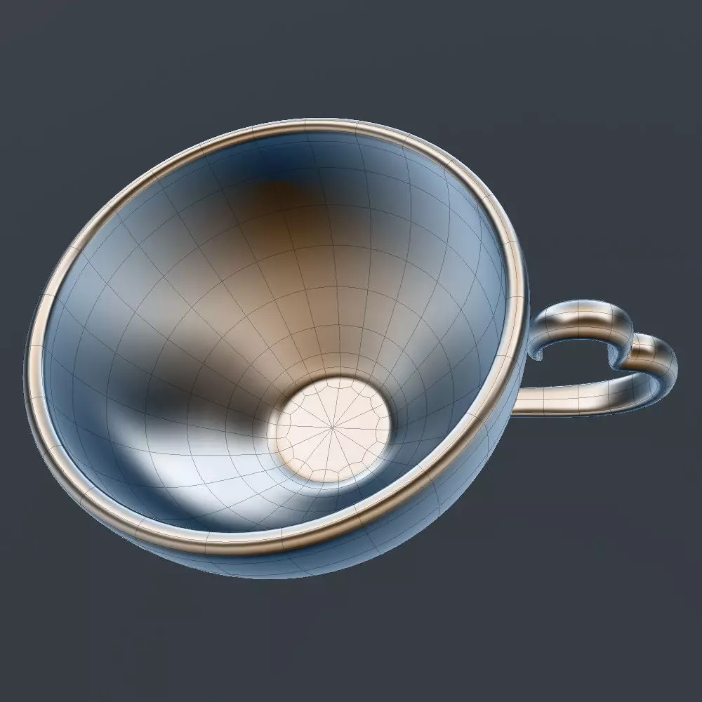 Coffee Cup with Heart Shaped Handle 3D model_4