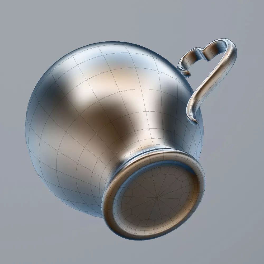 Coffee Cup with Heart Shaped Handle 3D model_7
