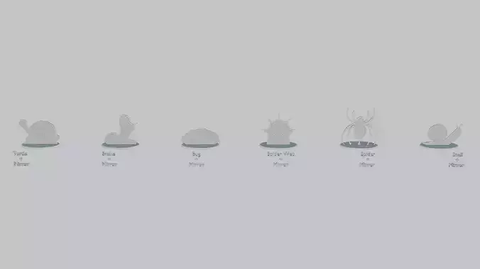 Reptiles Crawlies and Insects Mini Pack Emoji Statues 3D print model