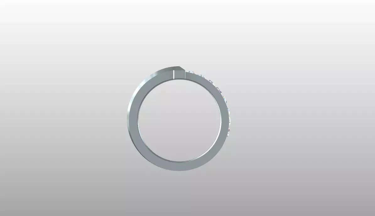 T RING sided pave 3D print model_2