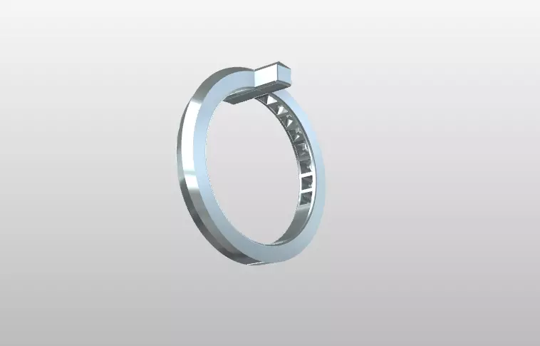 T RING sided pave 3D print model_3