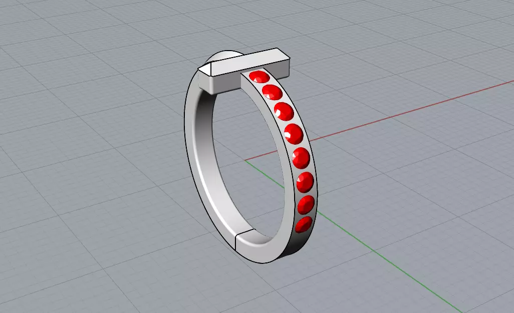 T RING sided pave 3D print model_5