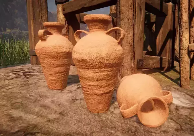 Realistic Medieval Viking Amphora - Game Ready PBR Asset