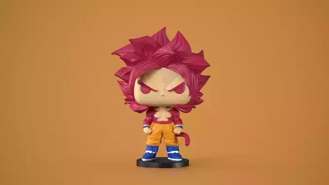 Goku Super Saiyan 4  Funko Pop Style  Dragon Ball 3D print model