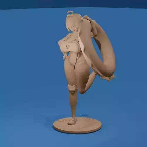 Thick Curvy Anime Girl at the Beach Summer Float Ring Edition