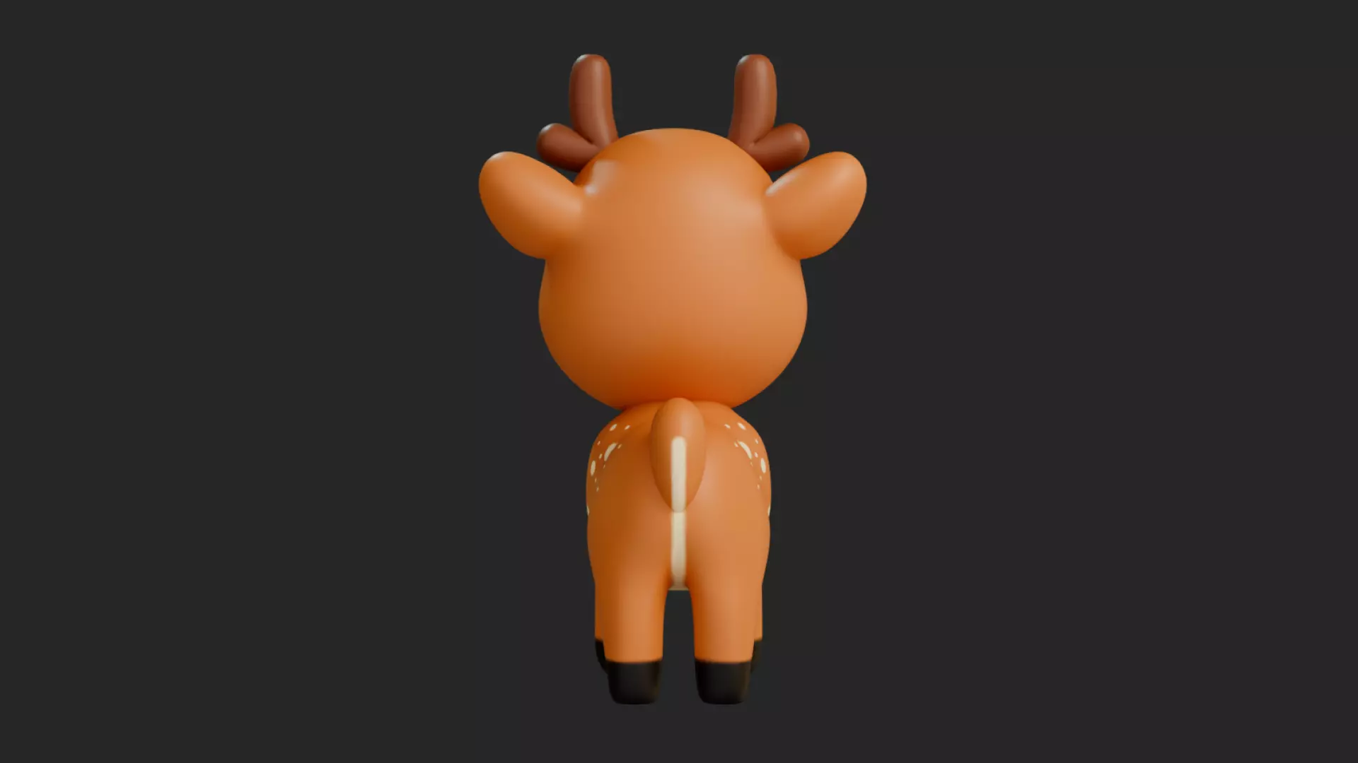 Cartoon Chibi Deer 3D Model Rigged  Animated Blender Ready Low-poly 3D model_8