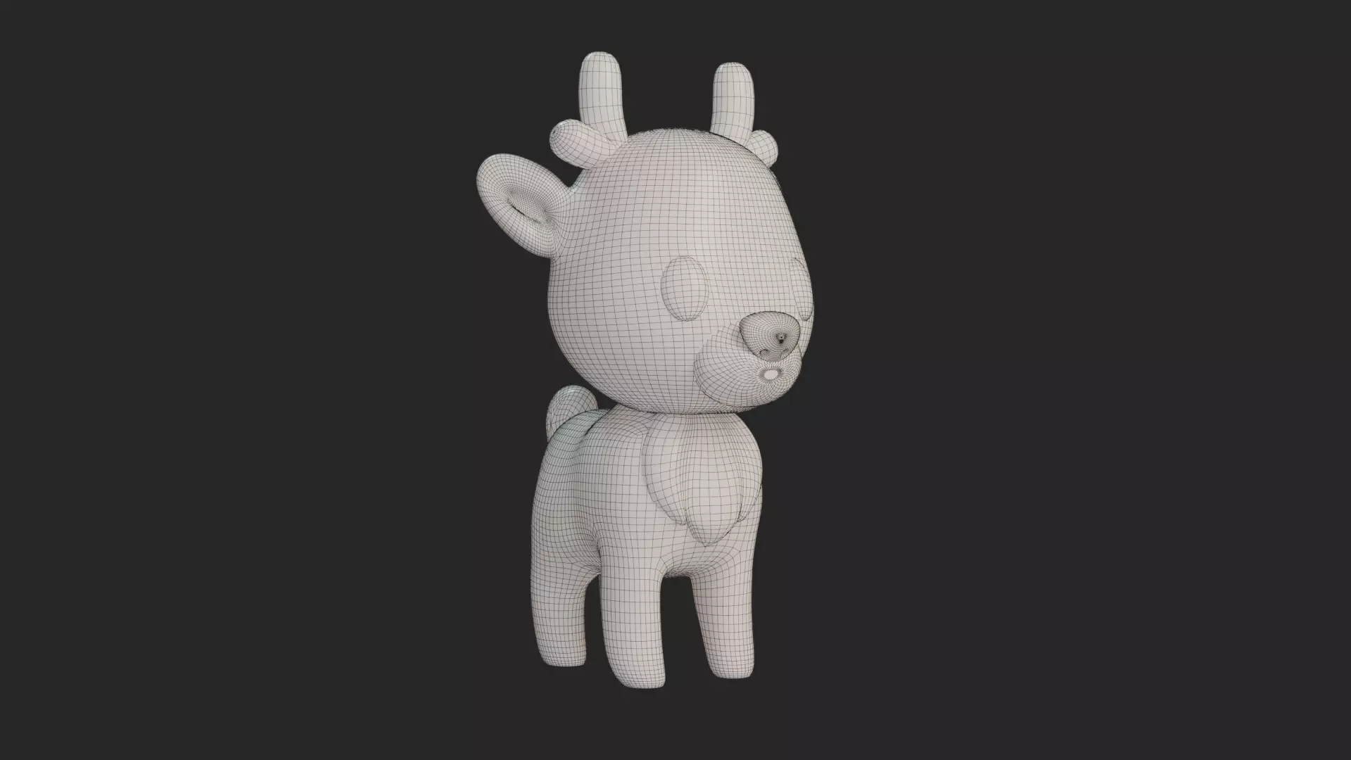 Cartoon Chibi Deer 3D Model Rigged  Animated Blender Ready Low-poly 3D model_5