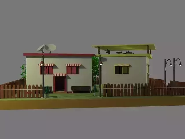 Cozy House Environment  Stylized Low Poly Scene Low-poly 3D model
