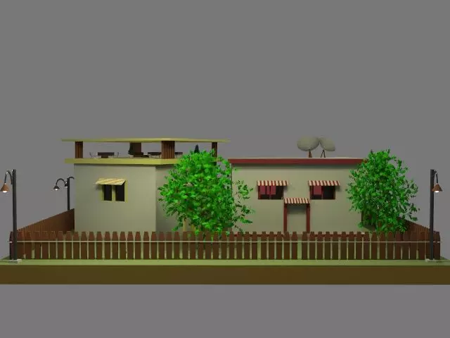 Cozy House Environment  Stylized Low Poly Scene Low-poly 3D model_12