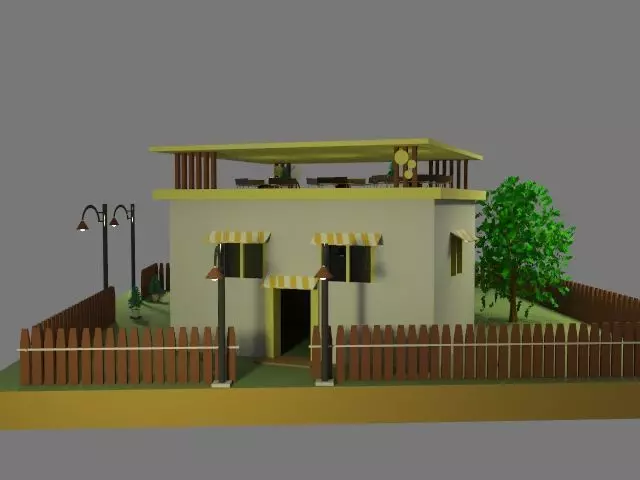 Cozy House Environment  Stylized Low Poly Scene Low-poly 3D model_18