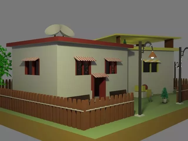 Cozy House Environment  Stylized Low Poly Scene Low-poly 3D model_2