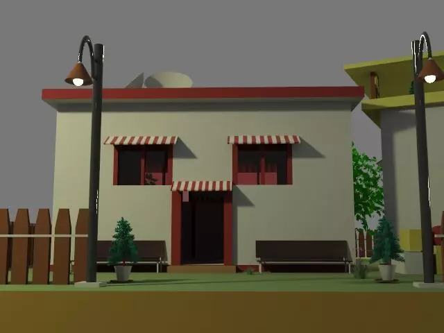 Cozy House Environment  Stylized Low Poly Scene Low-poly 3D model_10
