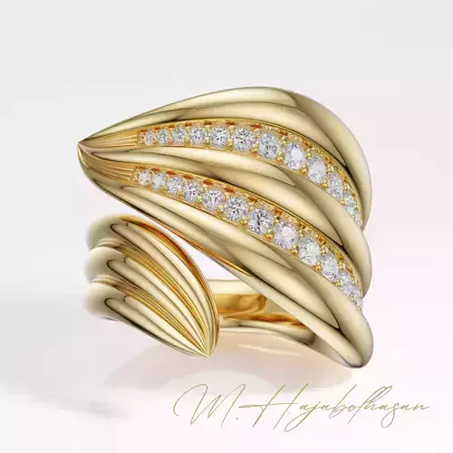 Aurora Petal Ring 3D print model