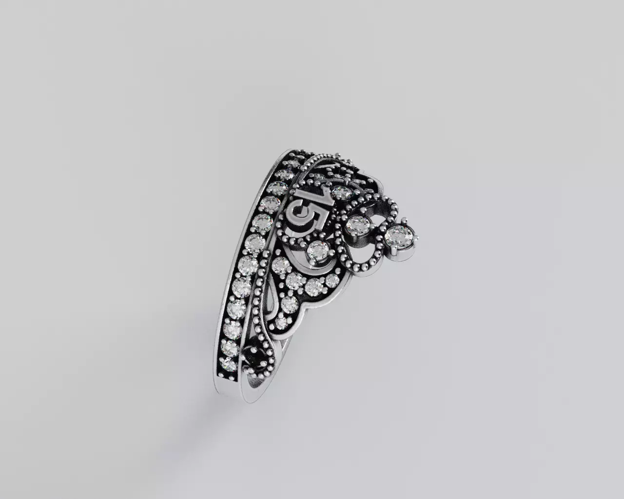 Ring 15 Years Crown - Anillo 15 Anios Corona 3D print model_13