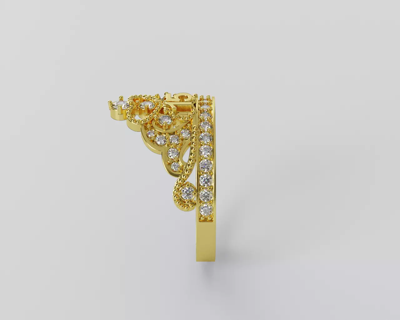 Ring 15 Years Crown - Anillo 15 Anios Corona 3D print model_19