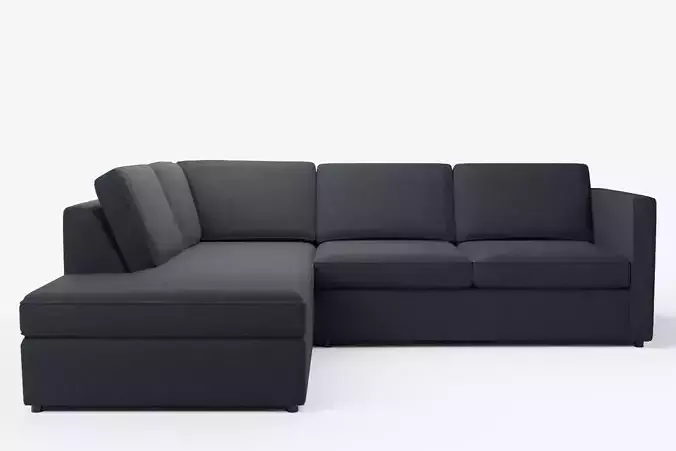 Boucle 2-Seat 2-Piece Left Terminal Chaise Sectional 3D model