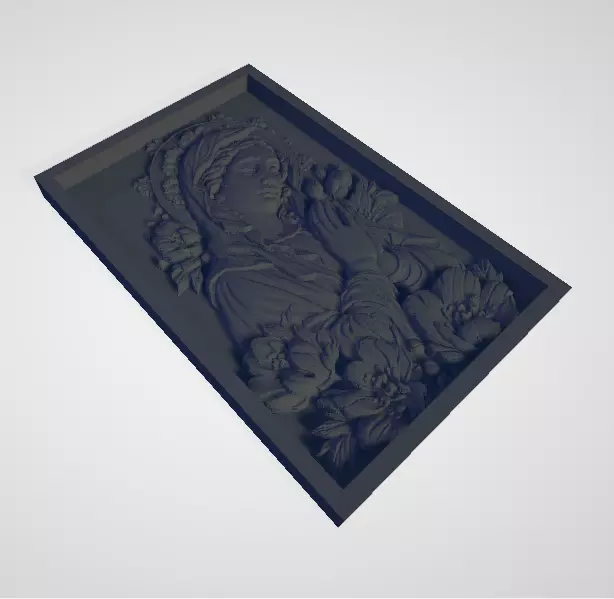 Virgin Mary with Blossoms 3D print model_1