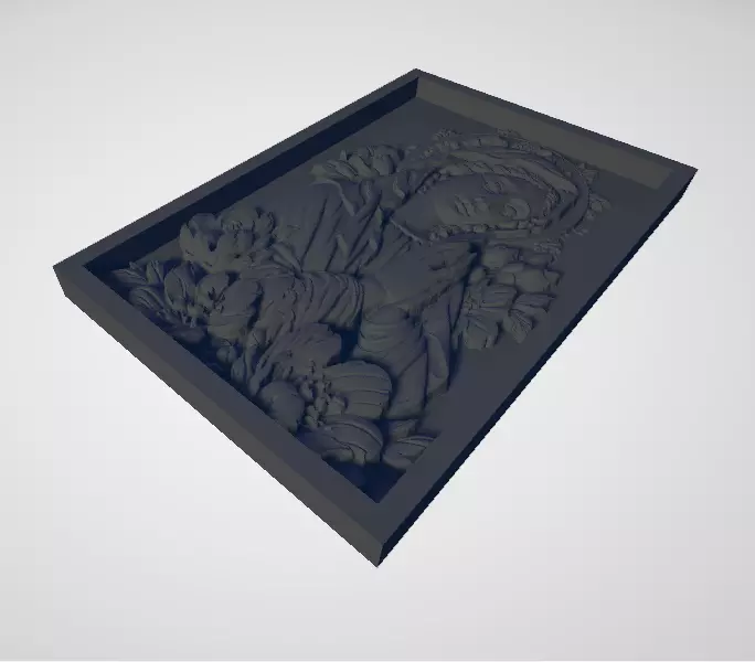 Virgin Mary with Blossoms 3D print model_2