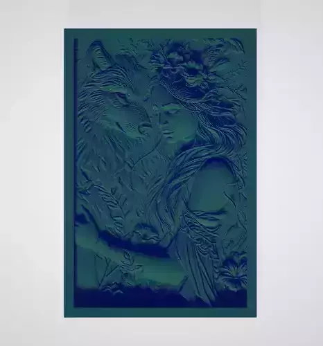 Mystic Woman and Wolf