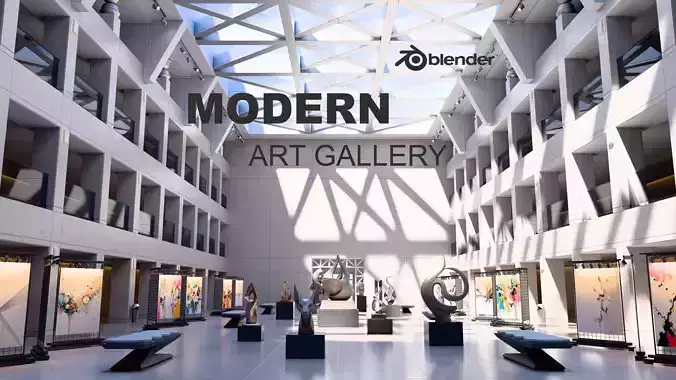 Modern Art Gallery 3D model
